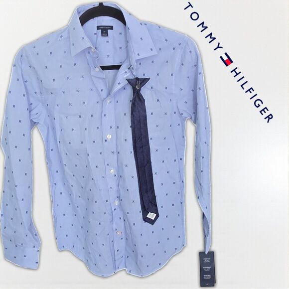 Tommy Hilfiger BLUE Big Boys 2-Pc. Shirt & Tie Set Size 14 NWT - Picture 5 of 5